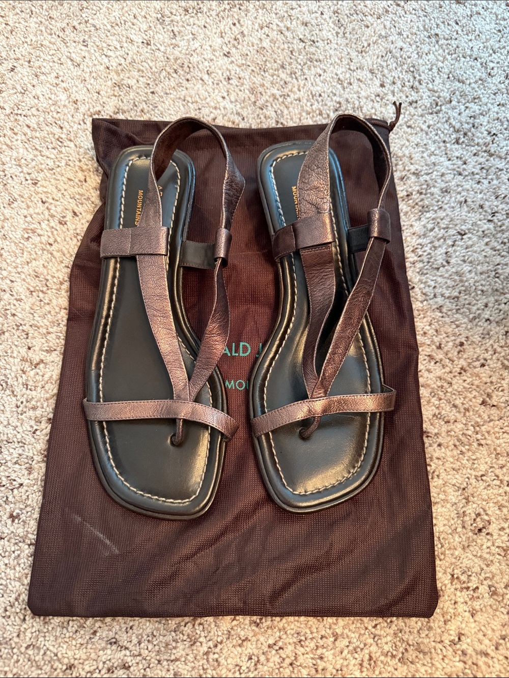 Donald J. Pliner Brown Leather Slingback Sandals